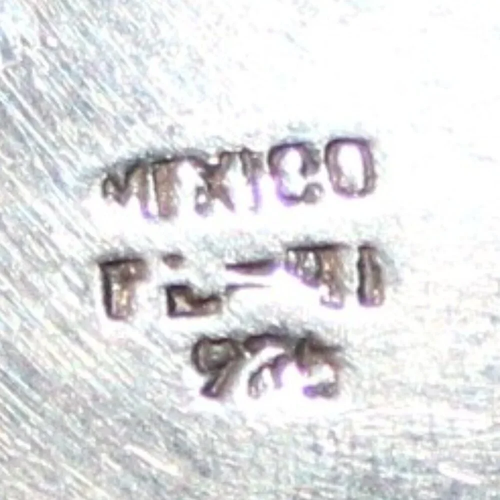 Vintage Sterling Silver Taxco Mexico Blue Stone Southwestern Sllider Penadnt - Picture 4 of 5